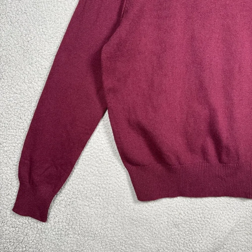 Banana Republic Sweater Mens‎ Size Large Burgundy Cable Knit Shawl Neck Regular